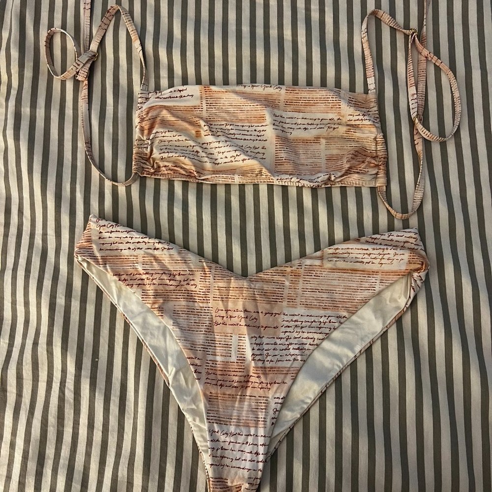 WEWOREWHAT newsprint bikini